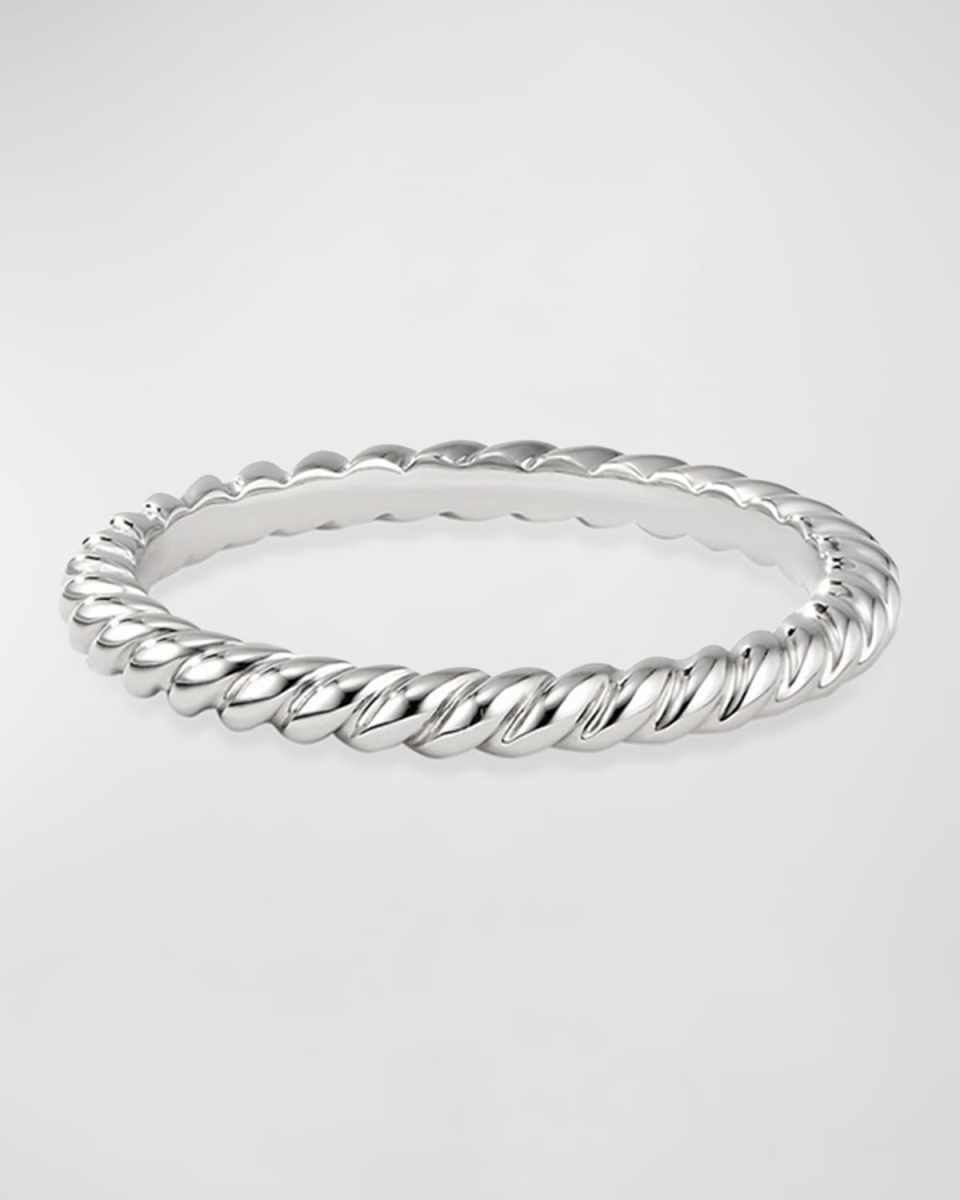 DY Cable Band Ring in Platinum, 2mm